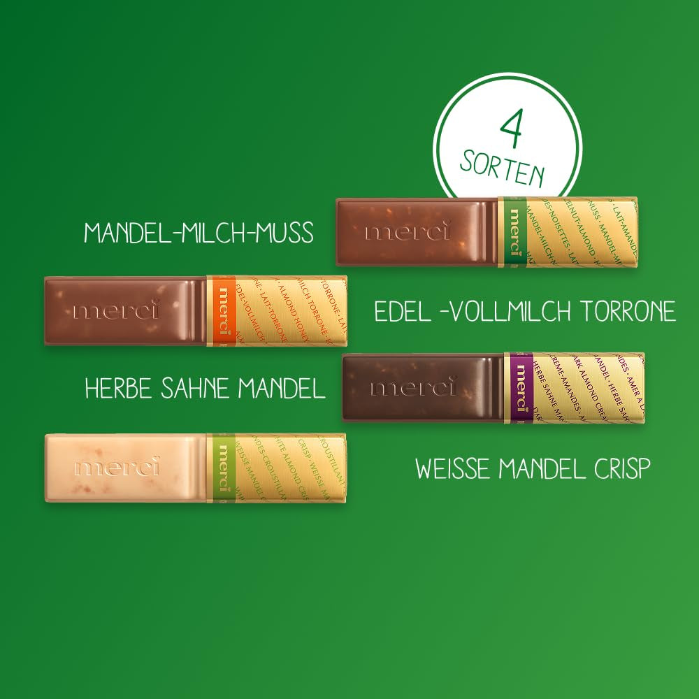 Finest Selection Variedad Almendra Crujiente – 10 x 250g – Especialidades de chocolate con y sin relleno