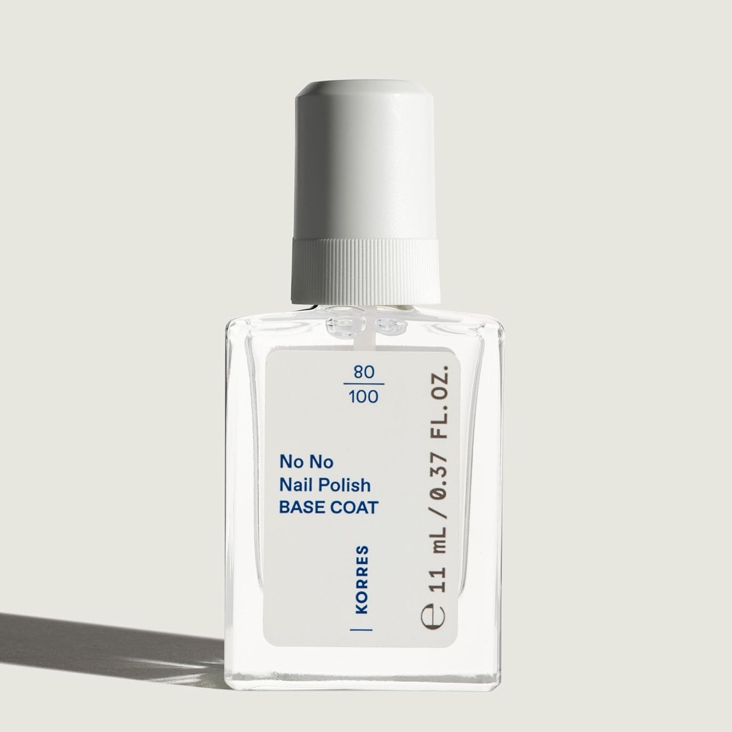 KORRES No No base de esmalte de uñas - base 10% vegana sin liberación, para un color duradero y resistente a las astillas, 11 ml - uñas cuidadas de forma natural, sin sustancias nocivas