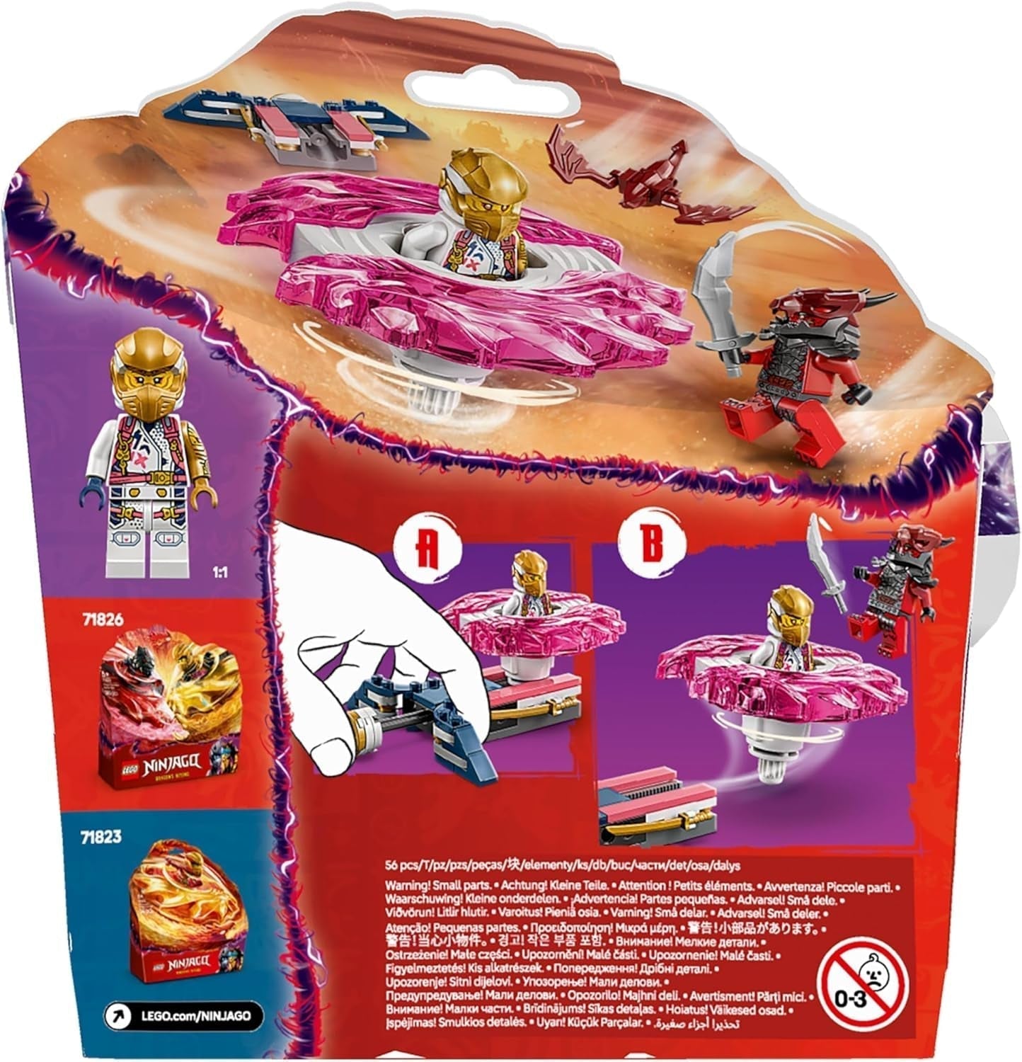 LEGO NINJAGO Spinjitzu Spinner Dragón de Sora - Juguete Ninja de Acción con 2 Minifiguras - Set de Juego Pequeño para Niños - Idea de Regalo para Niños y Niñas de 6 Años 71824 Juegos de Construcción Besuche den LEGO-Store