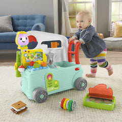 Fisher-Price - Laugh and Learn Camper 3-in-1, jucărie de împins primii pași și centru de activități muzicale, jucărie pentru copii 9-36 luni, HCK51 Jucarii Bebe Naty Shop