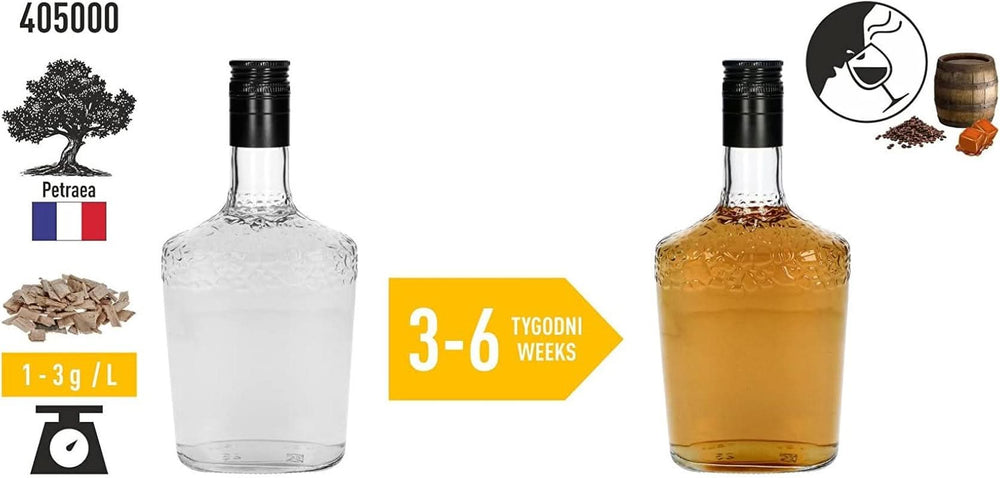 Browin Așchii de stejar puternic prăjite 20 g - fulgi, bastoane fine de stejar pentru aromatizarea alcoolului, maro Arome Naty Shop