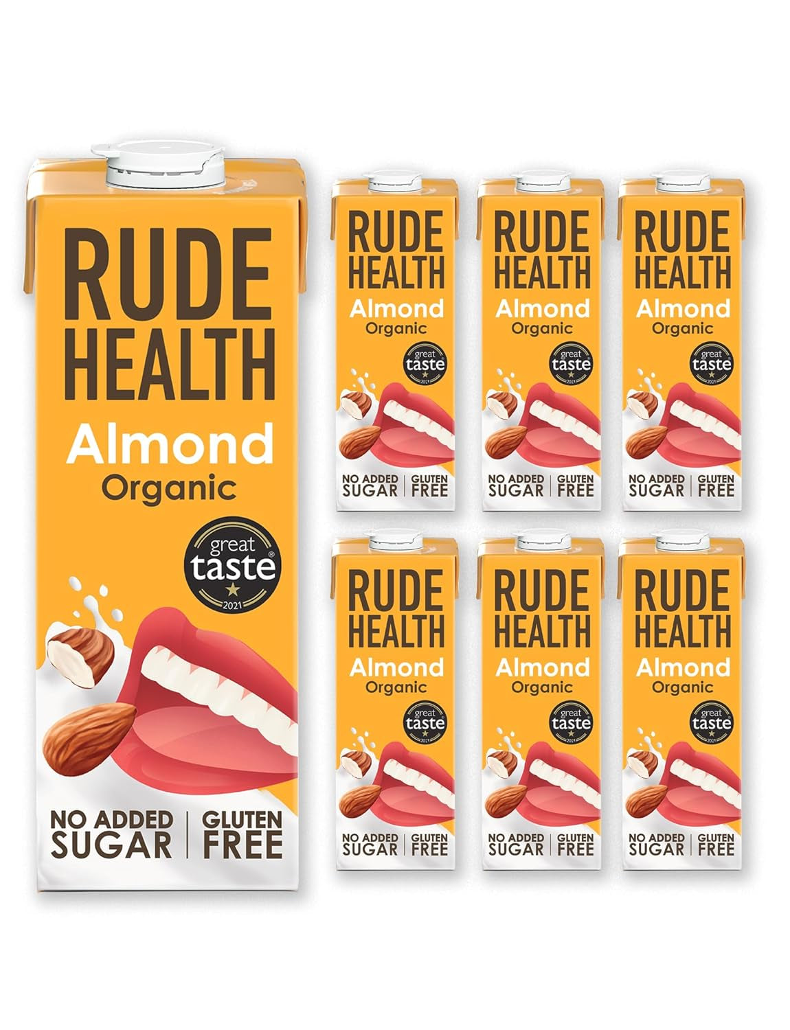 Rude Health 6 x 1 litro de bebida biológica de anacardos, 100 % natural, bio getränk, libre de gluten, ungesüßt, preisgekrönt, gesund & vegan, 100 % recycelbare Verpackung