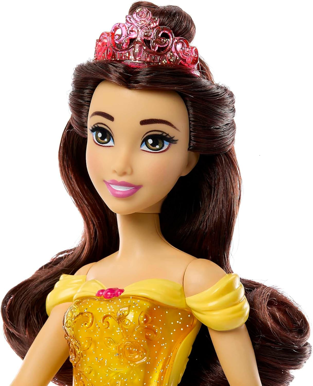 Mattel Disney Princesa Muñeca Móvil Belle Fashion con Ropa y Accesorios Brillantes Regalo Inspirado en la Película Disney para Niños HLW11 Naty Shop Dolls