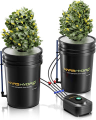 Mars Hydro DWC Sistema de cultivo hidropónico, cultivo de agua profunda de 5 galones, bomba de aire de 8 W, manguera de aire multiusos, piedra de aire, 2 cubos y kit de recipiente de goteo