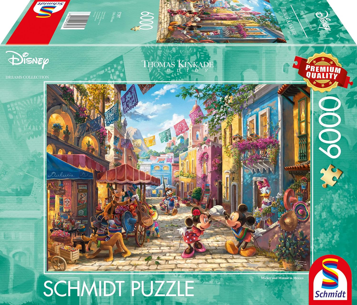 Schmidt Spiele 57397 Thomas Kinkade, Disney, Mickey și Minnie în Mexic, puzzle jigsaw 6000 piese Puzzle Naty Shop Titlu implicit