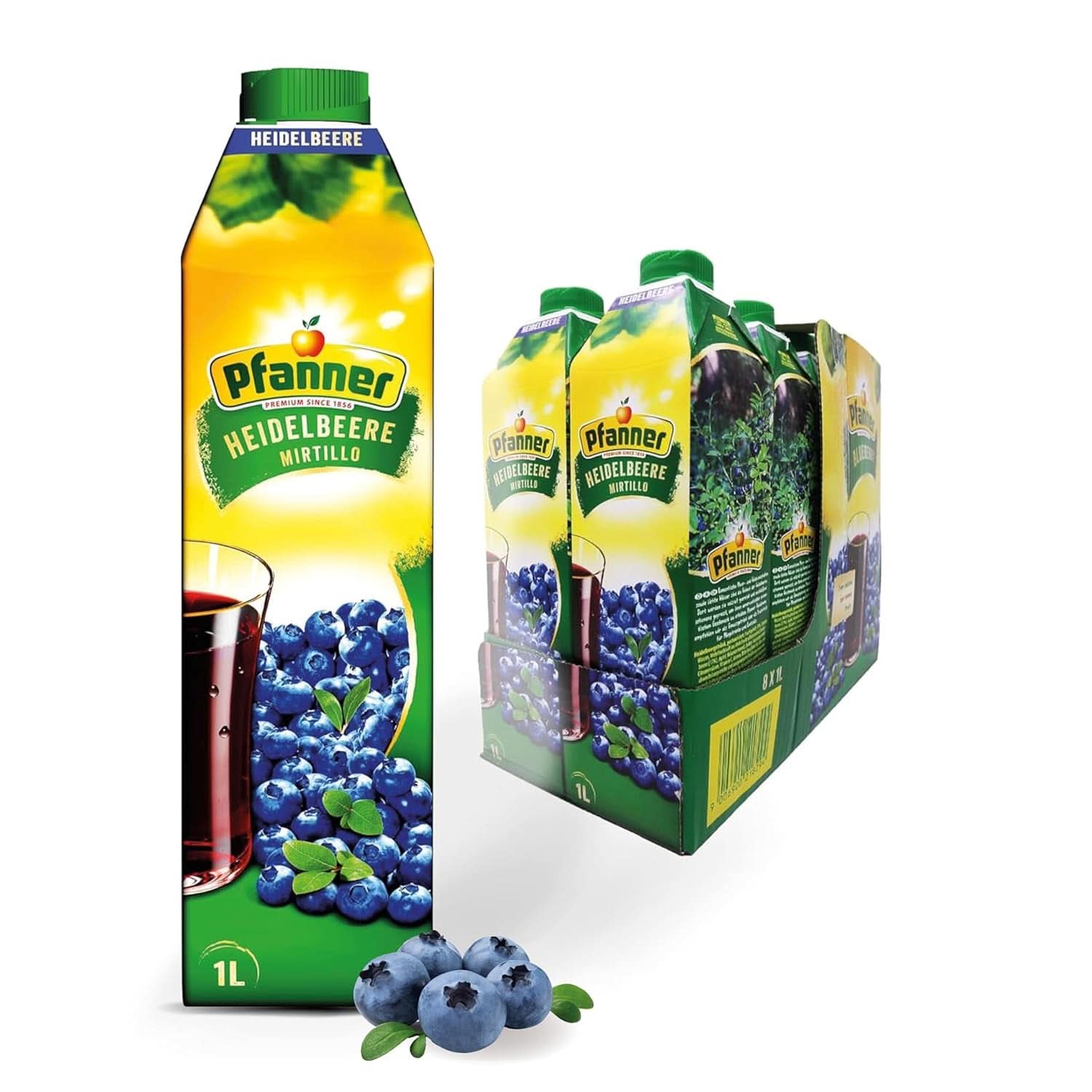 Pfanner Nectar de fructe cu căpșuni (8 X 1 litru) - 30 % conținut de fructe - băutură de căpșuni Naty Shop Afine