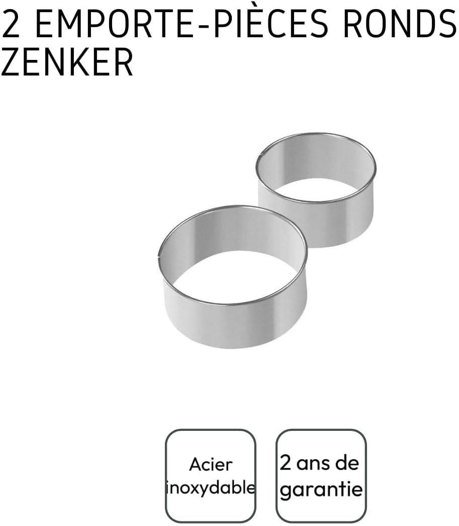 Forme de aluat Fackelmann, set de 2, metal, multicolore, 8 și 9 cm, înălțime 5 cm