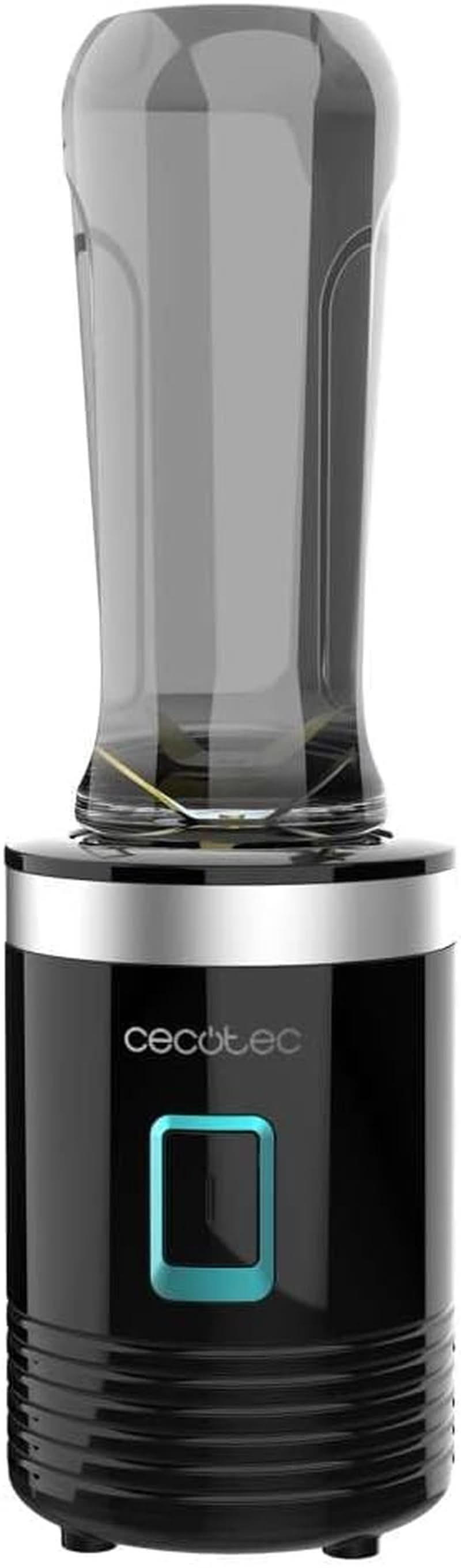 Cecotec Tragbarer Einzelstandmixer Power Titanium 300 Easygo. 350W, Zerkleinert Eis, 4 Klingen Mit Schwarzer Titanbeschichtung, Inklusive 2 Kühlröhren, 2 Tragbaren Bechern Und 2 Deckeln Mama si Copilul Naty Shop