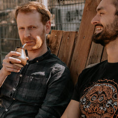 Set de ceai Mate pentru două persoane, organic ● 2 căni Mate + 2 bombillas + 300 g ceai Mate + instrucțiuni de preparare