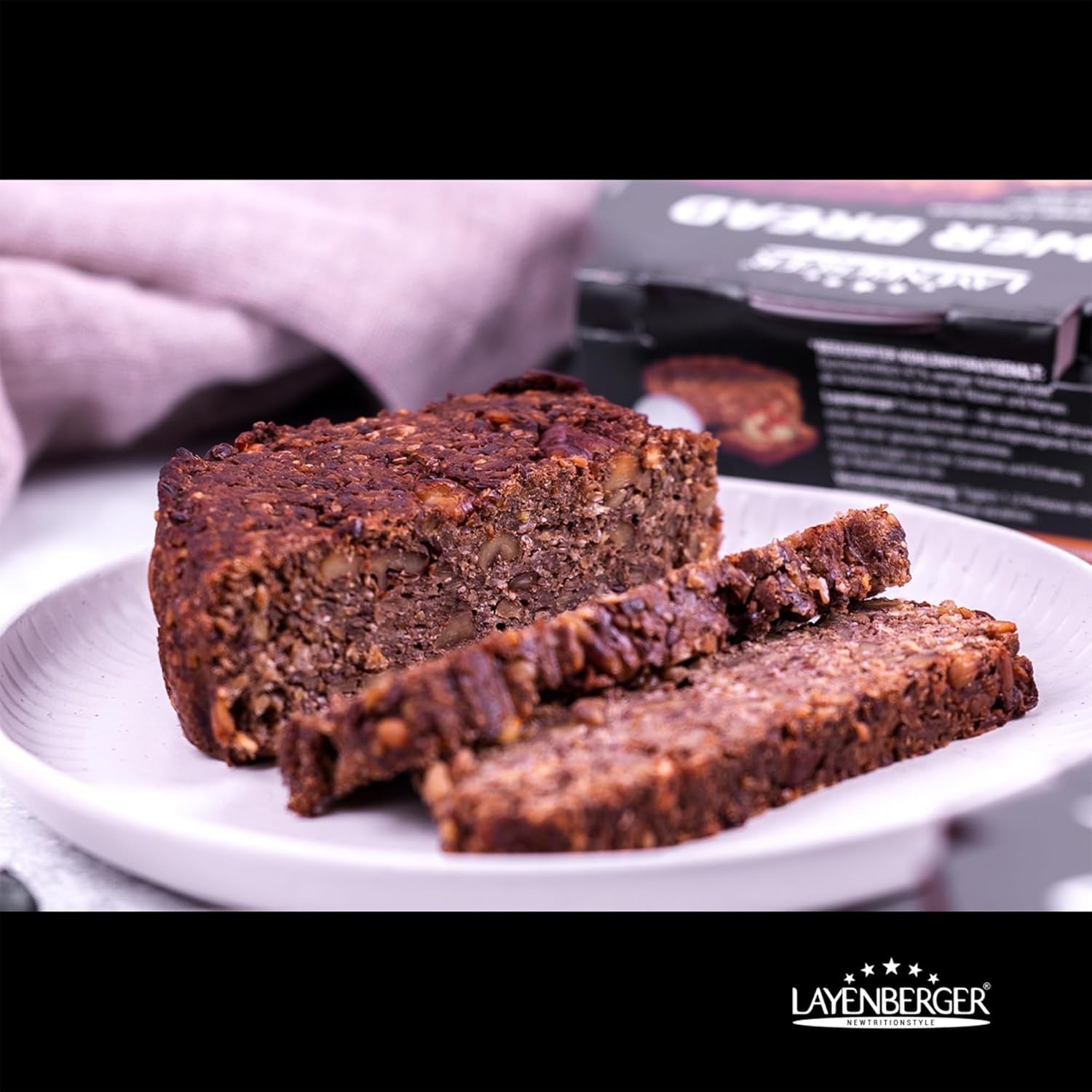 Layenberger Prower Bread Walnut, Eiweiß- Und Ballaststoffquelle, Ohne Konservierungsmittel, Ohne Hefe, Ohne Mehl, Mit 14G Protein Pro 100G, (1 X 500G) Mezcla para hornear y cocinar Naty Shop