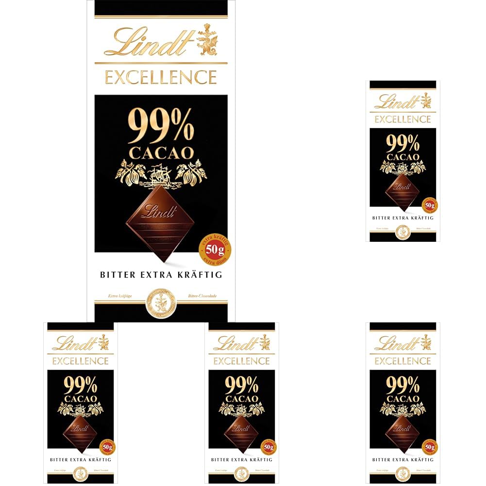 Lindt EXCELLENCE 99% Barra de chocolate negro - Sabor intenso a cacao 50g Vegan Premium