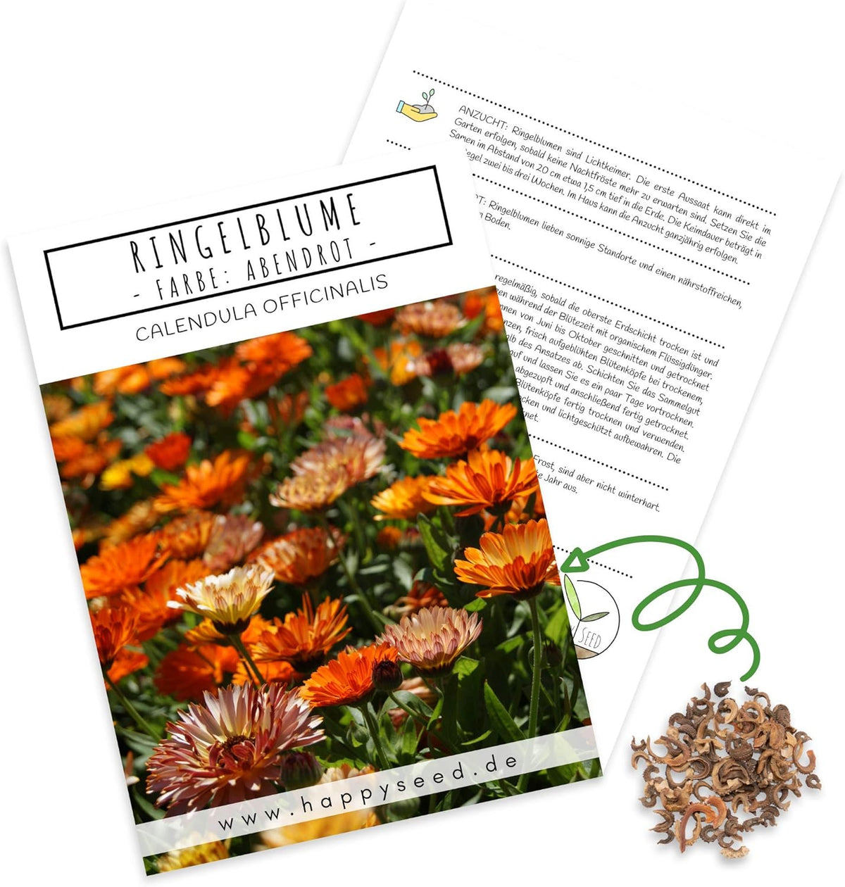 Semillas de caléndula (Calendula officinalis) - Planta medicinal versátil con flores comestibles e ideal para un prado de flores coloridas (Abendrot)