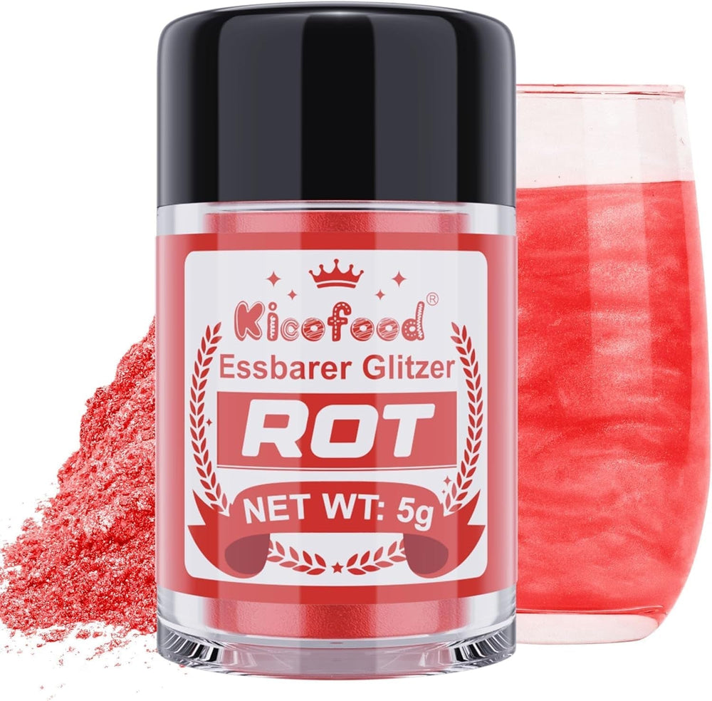 Kicofood, purpurina comestible, 5 gramos, varios colores Glitter Naty Shop Rojo