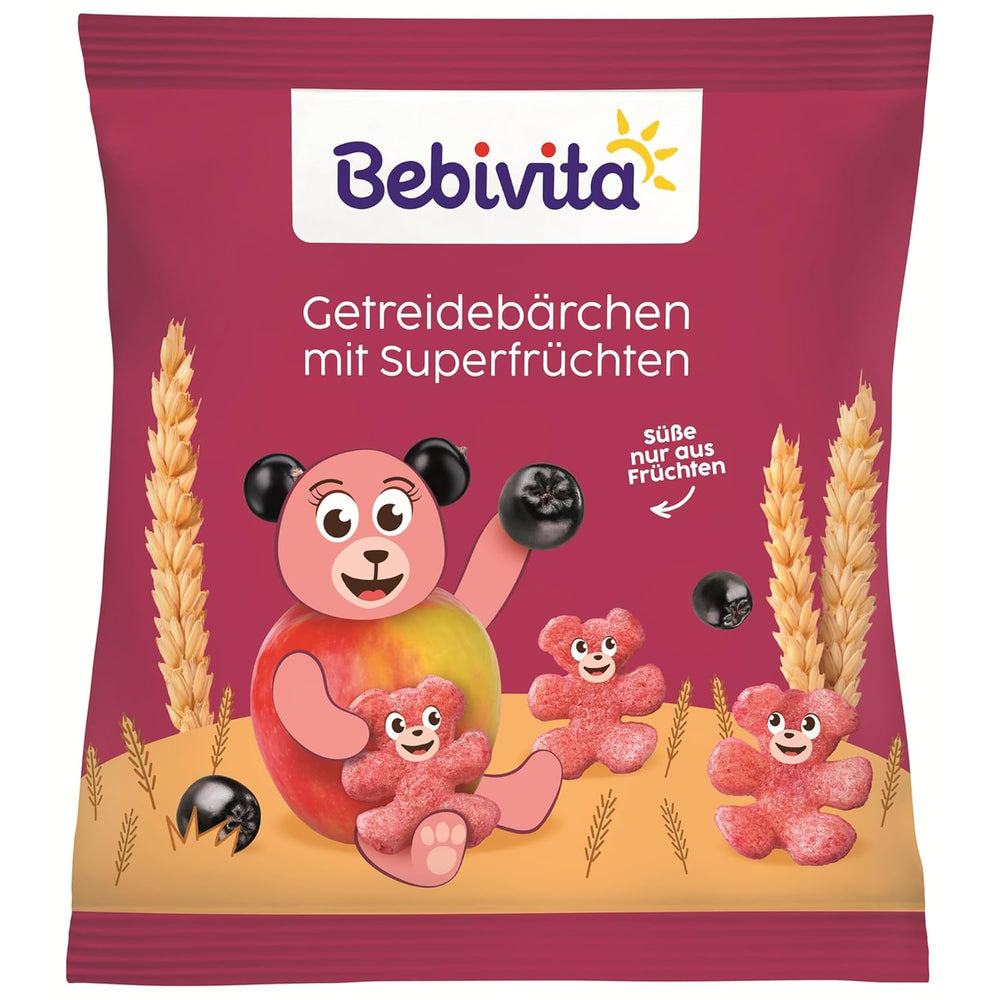 Ositos de cereales con superfrutas (9 x 30 g): snacks para niños a partir de 1 año, endulzados únicamente con fruta, diversión ideal para toda la familia