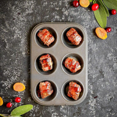 Masterclass 6-Loch-Muffinblech Mit PTFE-, PFOA- Und Bpa-Freiem Antihaftbeschichtung, Robustes 1Mm Dickes Karbonstahlblech, 27 X 18Cm Moldes y bandejas para cupcakes con forma de cupcakes Naty Shop