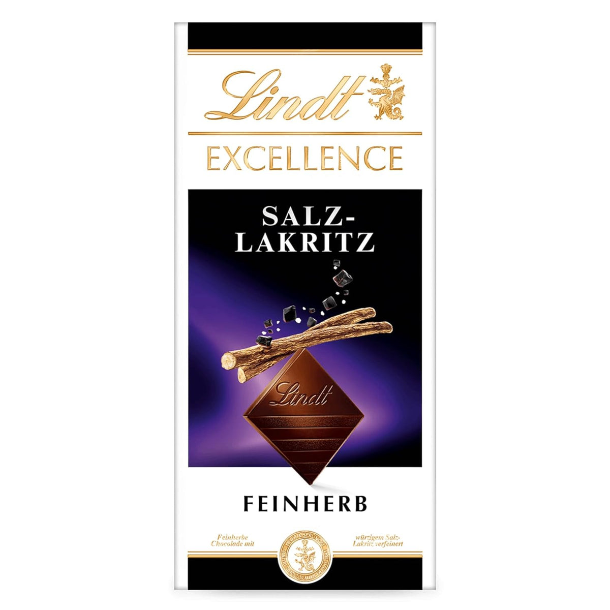 Lindt Excellence Sweet Salted Wood - Barra de chocolate negro 100g - Sabor intenso a cacao