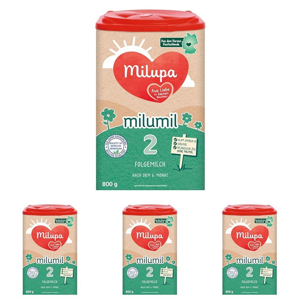 Milupa Milumil Pre, Leche en polvo para bebés - Con nutrientes importantes y sin aceite de palma - 800 g Naty Shop 4 x 800 gramos Milumil 2