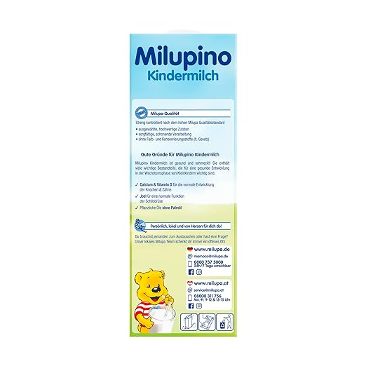 Leche infantil Milupino lista para beber (6X1L), a partir de 1 año, para niños pequeños en fase de crecimiento Naty Shop