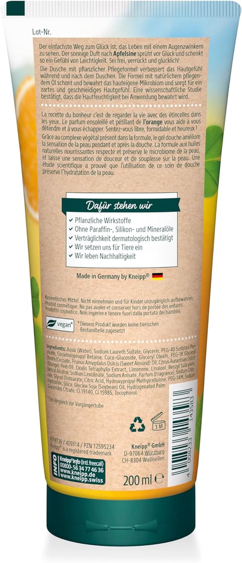 Kneipp Aroma, Gel de ducha, Hidratante, 200 ml Ducha y baño Naty Shop