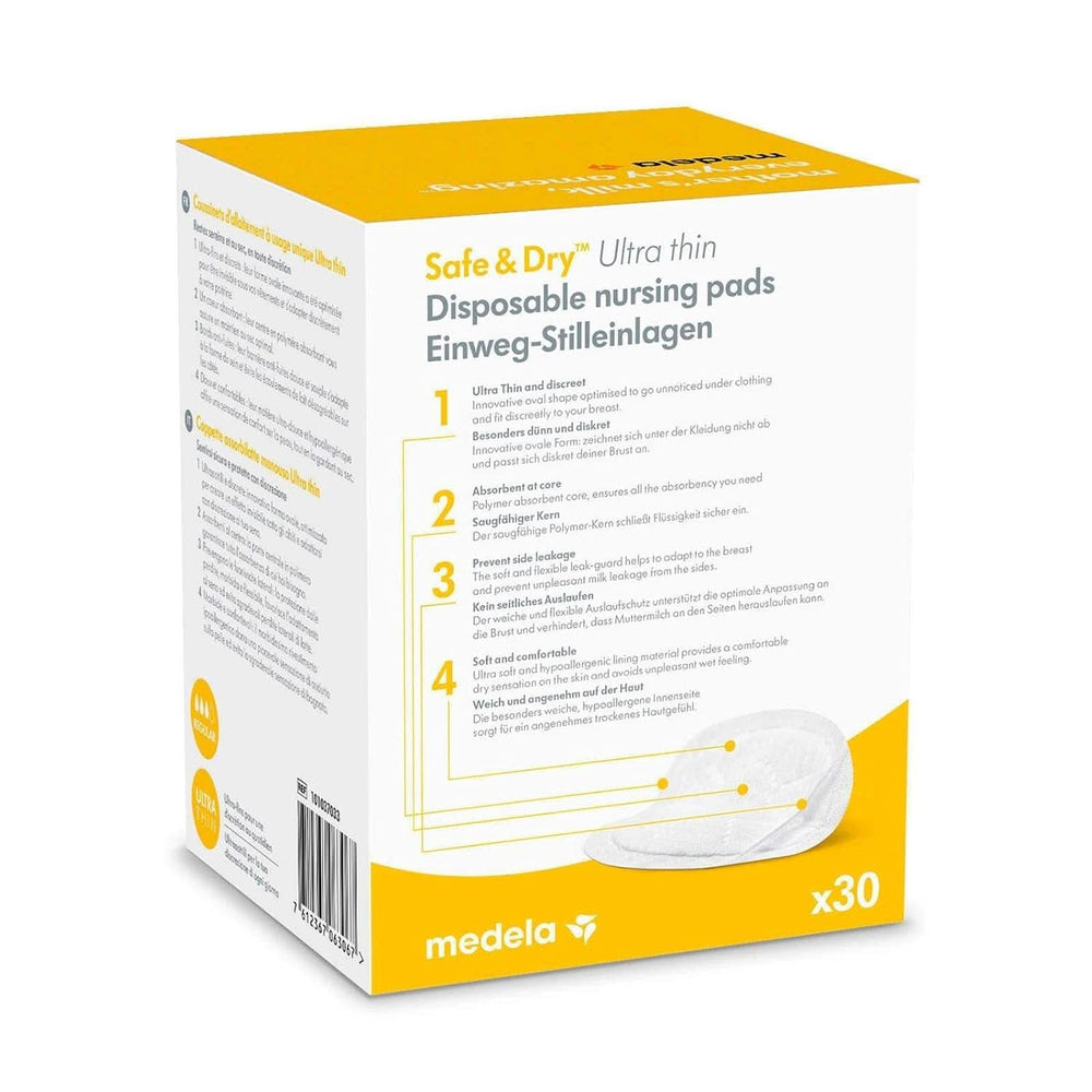 MEDELA Safe & Dry Einweg-Stilleinlagen, Ultradünn, Einzeln Verpackt, 30 Stück Accesorios Alimentación y Lactancia Bebe Naty Shop