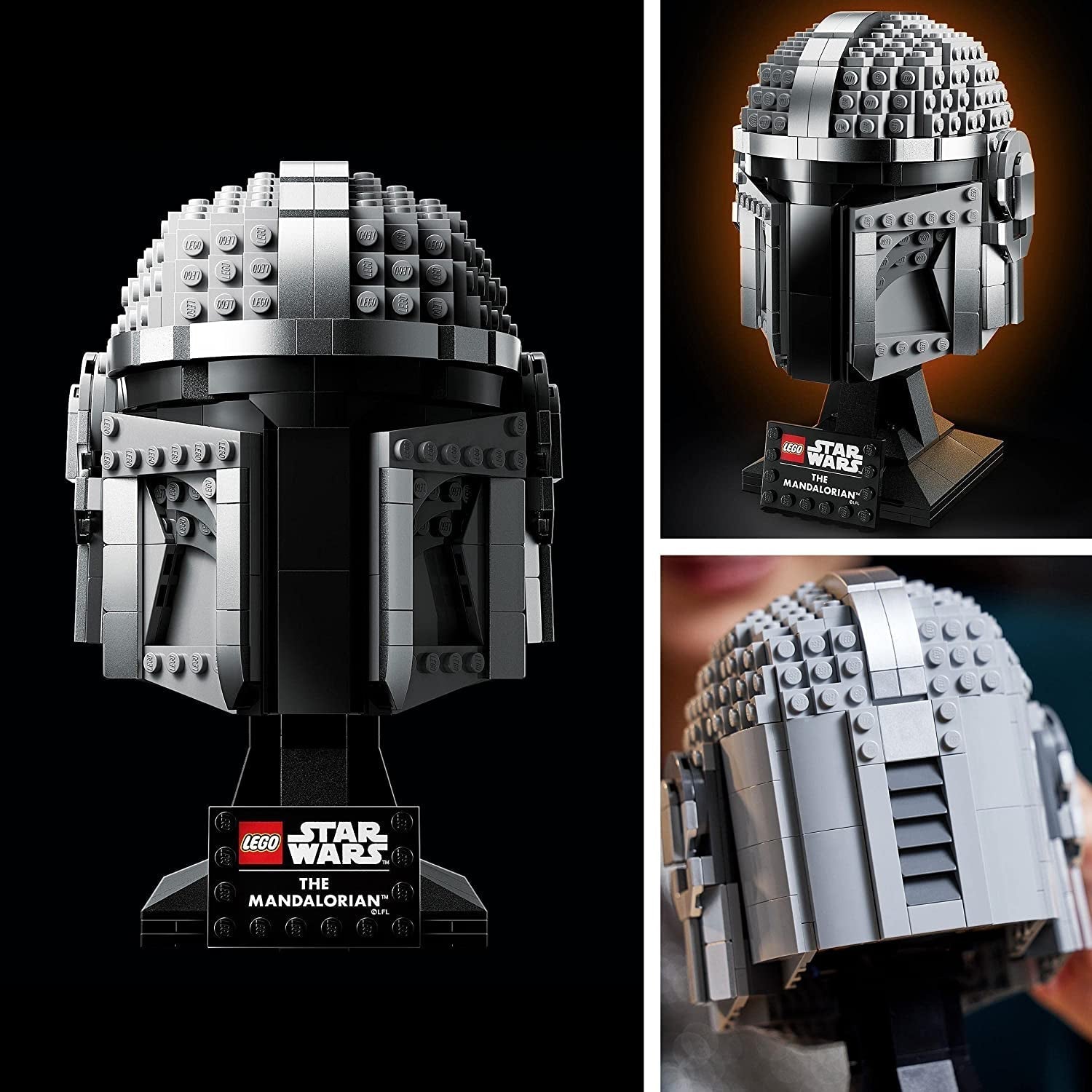 LEGO Star Wars Modelo de casco mandaloriano, colección de decoración de habitaciones y un maravilloso regalo para adultos, kit, hombres, mujeres, madre, padre, idea de regalo de colección 75328 Juegos de construcción Besuche den LEGO-Store