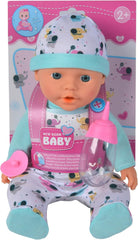 New Born Baby Little Elephant, păpușă din vinil cu funcție de băut și hrănit, biberon și suzetă, 30 cm, de la 2 ani Papusi Naty Shop Titlu implicit