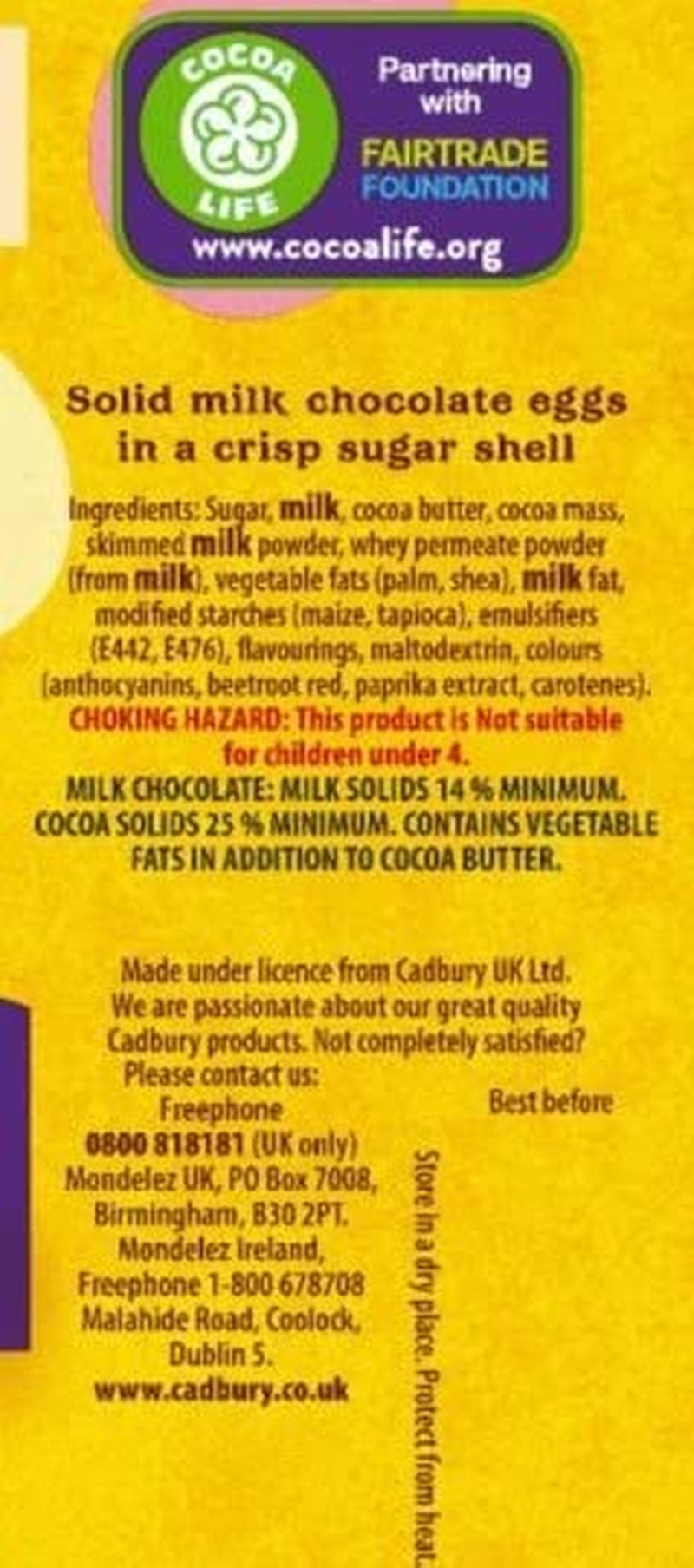 Bolsa sólida de pequeños huevos de chocolate (80 g) en una bandeja de azúcar crujiente (Easter Forms)