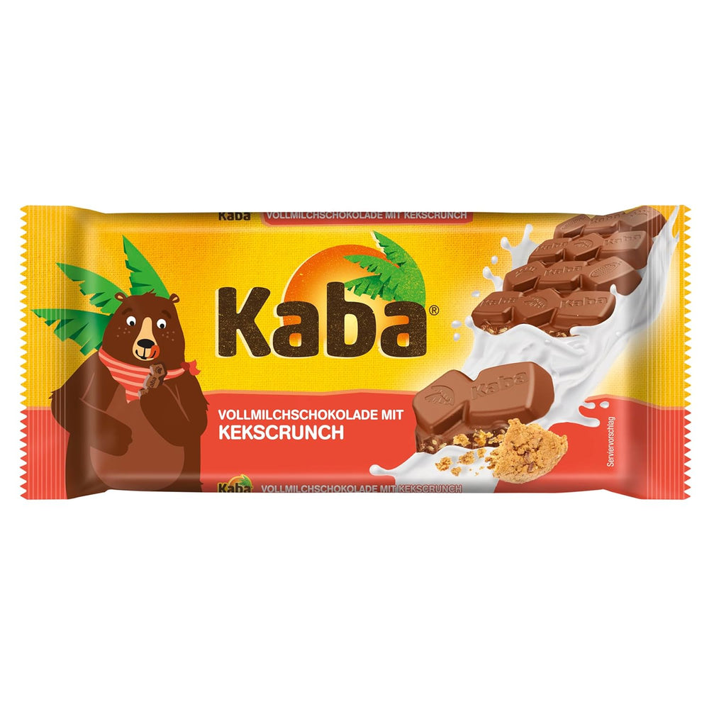 Kaba chocolate con leche entera y crema de leche, barra de chocolate rellena, barra de 90g, chocolate derretido en la boca con crema de leche ligera y sabor original Kaba