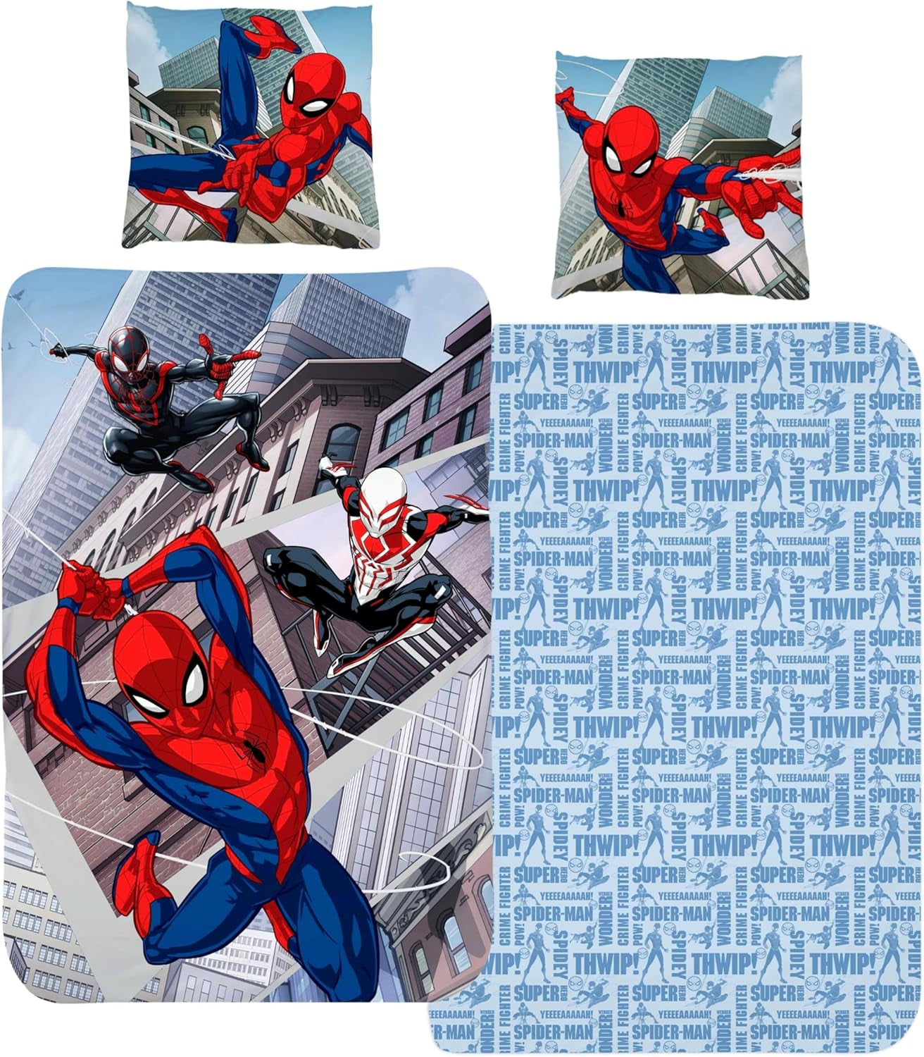 Ropa de cama infantil, varios personajes de dibujos animados, 100% algodón. Ropa de cama infantil Naty Shop Spiderman