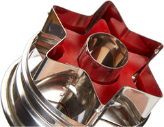 Städter 966322 Formă de biscuiți cu ejector, Stea exterioară, Oțel inoxidabil, Argintiu/Roșu, 4,8 x 4,8 x 4,8 cm