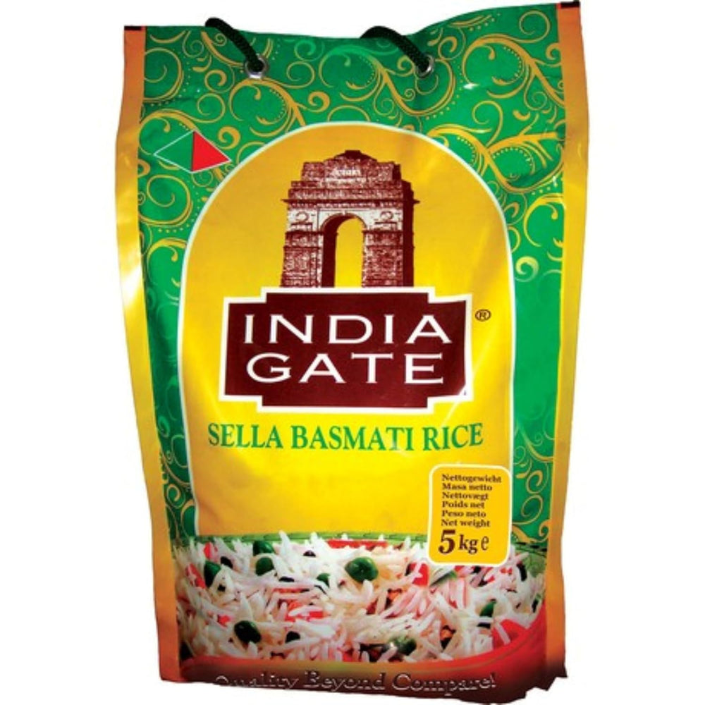 INDIA GATE Arroz Basmati Premium – Arroz fino y aromático de grano largo de la India, grano fino y largo (1 x 5 kg)