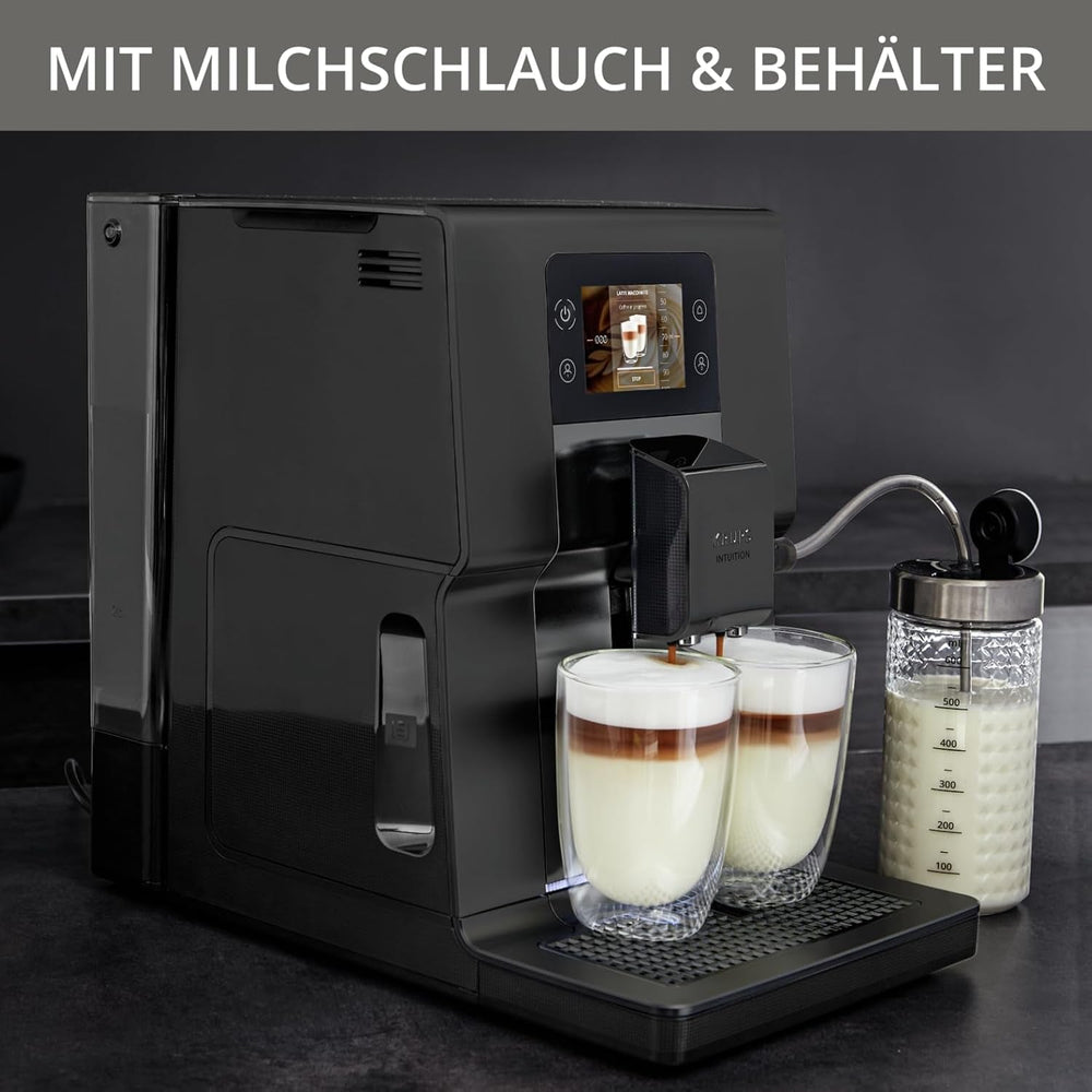Espressor complet automat Krups Intuition Preference cu funcționare similară cu cea a unui smartphone, ecran tactil color de 3,5", tehnologie Smart Slide, sistem de iluminare intuitiv, 11 băuturi, recipient pentru lapte, EA873810