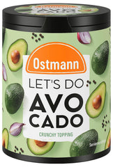 Ostmann Gewürze - Hagamos aguacate | Salsa para aguacate, guacamole o tazones | Cobertura crujiente con galletas, queso crema y sésamo negro | 70 g en barra de reciclaje Metalldose