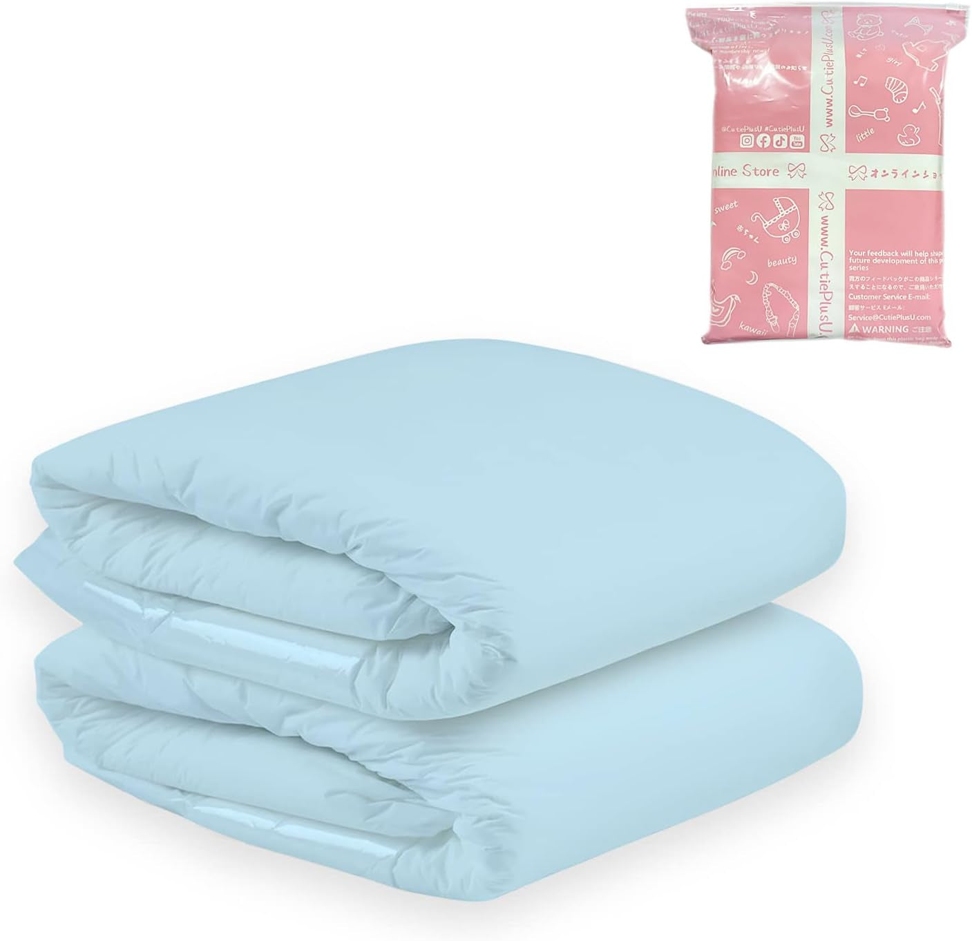 CutiePlusU Pañales para adultos, superficie seca, máxima absorbencia durante la noche, pañal desechable para incontinencia, azul, paquete de 2 (mediano 71-96 cm)
