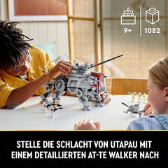 LEGO Star Wars Juego de minifiguras de modelo de juguete móvil At-Te Walker que incluye 3 soldados clon, droides de batalla y droide araña enano 75337 Juegos de construcción Besuche den LEGO-Store