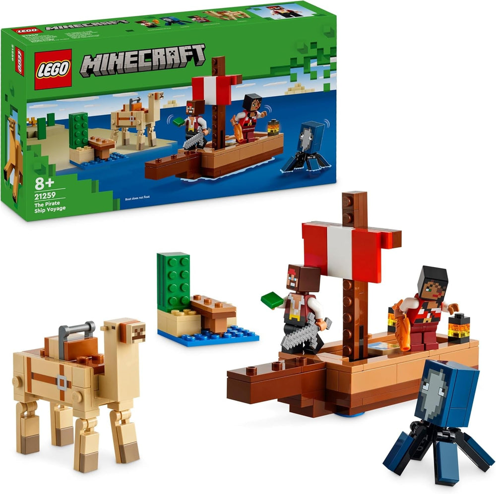 LEGO Minecraft El Viaje del Barco Pirata Calamar y Camello Figura Pirata Juguete Construcción de Barcos Juego de rol Regalo para niños y niñas 8 años 21259 Juegos de construcción Besuche den LEGO-Store Default Title