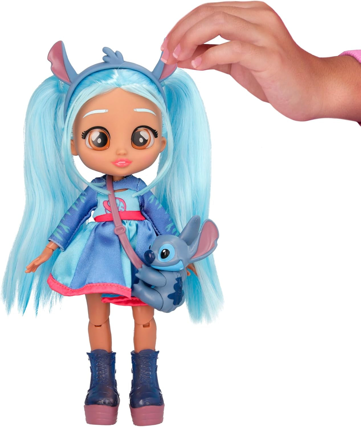 BFF de Cry Babies Disney Stitch, BFF Fashion Doll im Stitch-Outfit zum An- und Ausziehen, incluidos accesorios de peinado, juegos y regalos para niños de 3 años