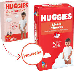 Huggies Pañales para bebé Little Movers, diseño de Disney, tamaño 5, 126 unidades (3 x 42), caja mensual