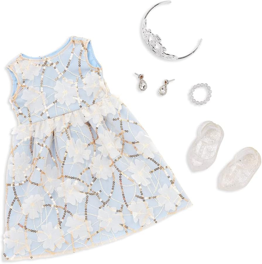 Our Generation - Ellory - 46 cm-Puppe mit geblümtem Kleid - Blondes Haar & Blaue Augen - Schmuck-Accessoires - Vorgetäuschtes Spiel - Spielzeug für Kinder ab 3 Jahren