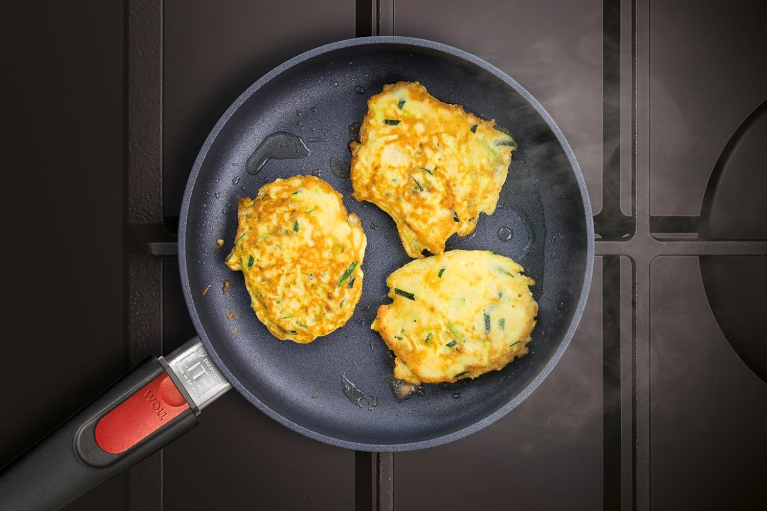 Woll Diamond Lite tigaie plată - Inducție -, Ø 20 Cm, 5 Cm înălțime, Cu mâner detașabil - Potrivit pentru toate tipurile de plită, Aluminiu turnat, Acoperire antiaderentă Oale si Tigai Naty Shop