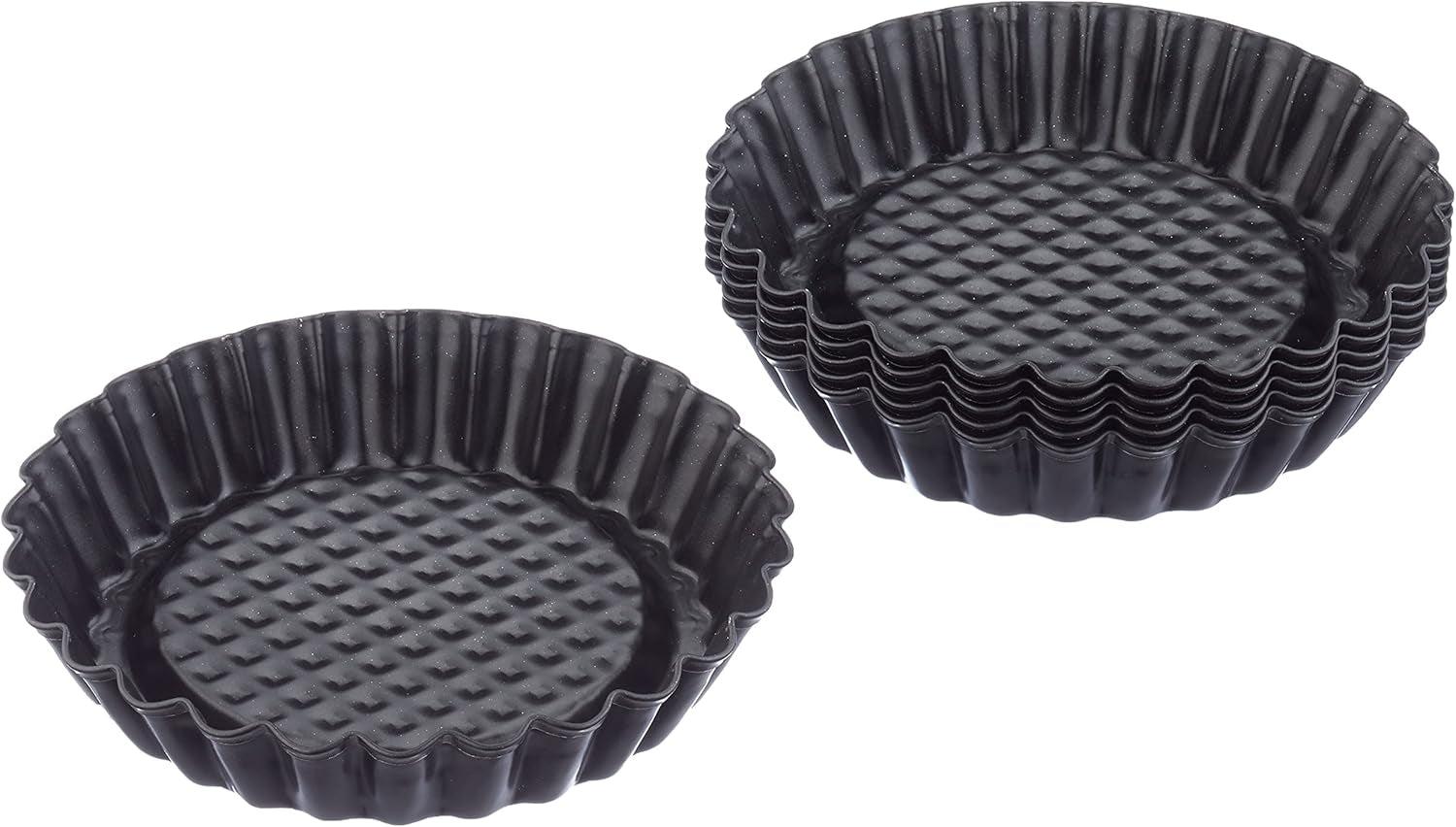 ORIGINAL KAISER Classic plus Obstbodenform 28 Cm, 28,4 X 28,4 X 3,5 Cm & Classic Mini Torteletts 6 Stück, Tartelette Förmchen 10 Cm, Tarteform Klein, Tortelettförmchen Antihaftbeschichte Moldes y bandejas para hornear Naty Shop