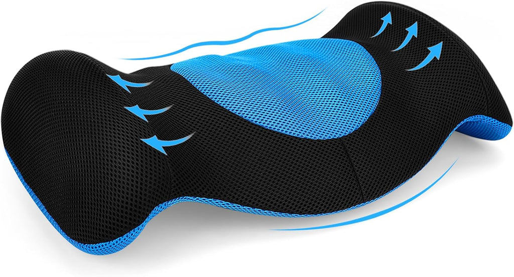 SAHEYER Pernă lombară Pernă lombară ortopedică din spumă cu memorie, pernă ergonomică pentru spate și suport lombar pentru pat, canapea, scaun, mașină și scaun de birou, gri Perne lombare Naty Shop Albastru-negru