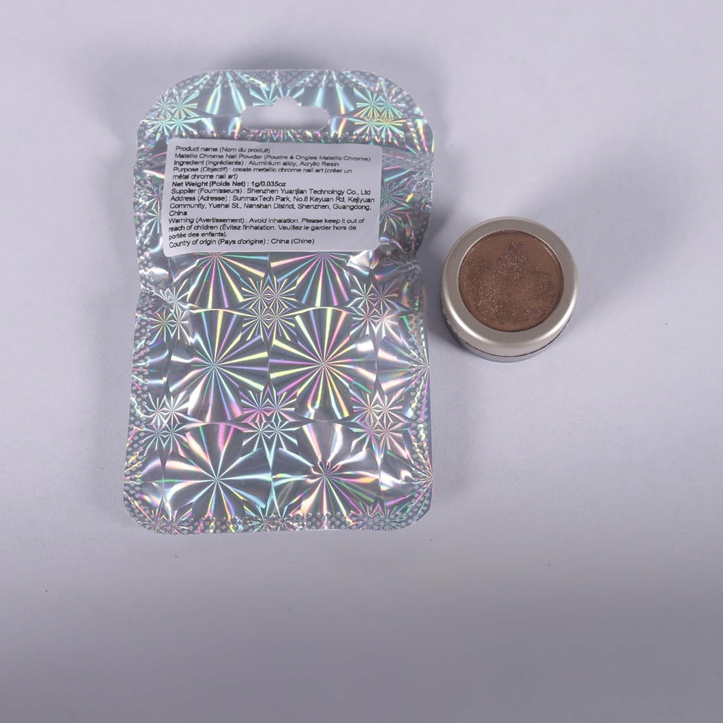 Chrome Nagel Pulver Spiegel Effekt Metallic Staub Holographische Glitter Glasierte Maniküre Dekoration Reflektierendes Pigment Für DIY Gel Polish Nail Art, Harz Handwerk, Geschenke Für Gold