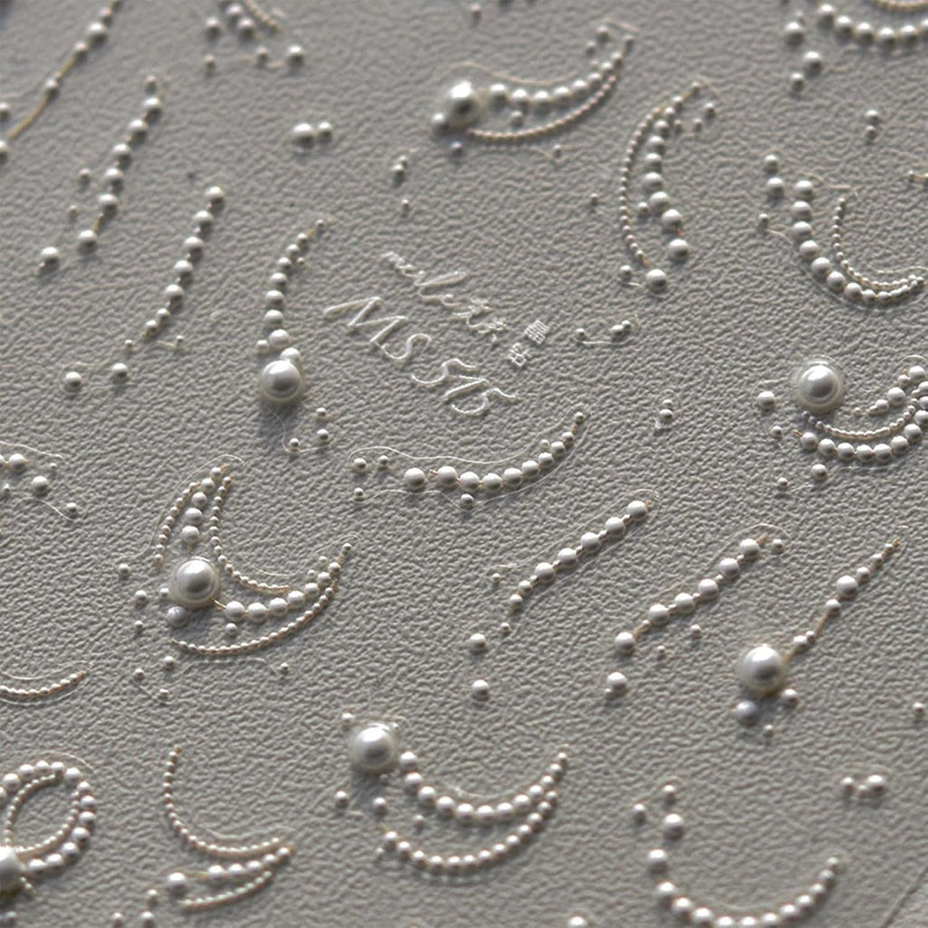 JMEOWIO 3D Nagelsticker Perlenlinie Nail Art Sticker Selbstklebend Nagelaufkleber 5D Stereoskopisch Dekoration Nageldesign Zubehör 1 Blatt