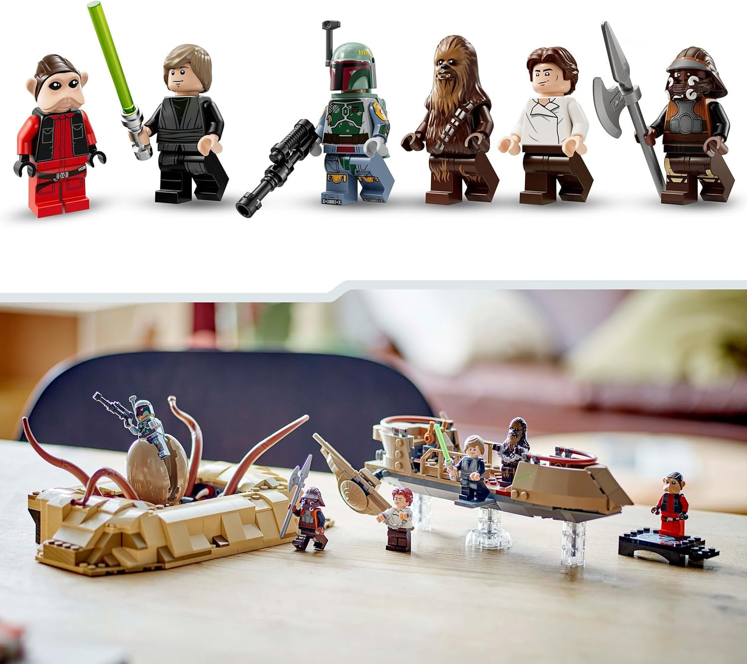 LEGO Star Wars: El Regreso del Caballero Jedi Skiff del Desierto y Pozo de Sarlacc Colección y set de construcción de fantasía Juguete de construcción, regalo para niños, niñas y todos los fanáticos 75396 Juegos de construcción Besuche den LEGO-Store