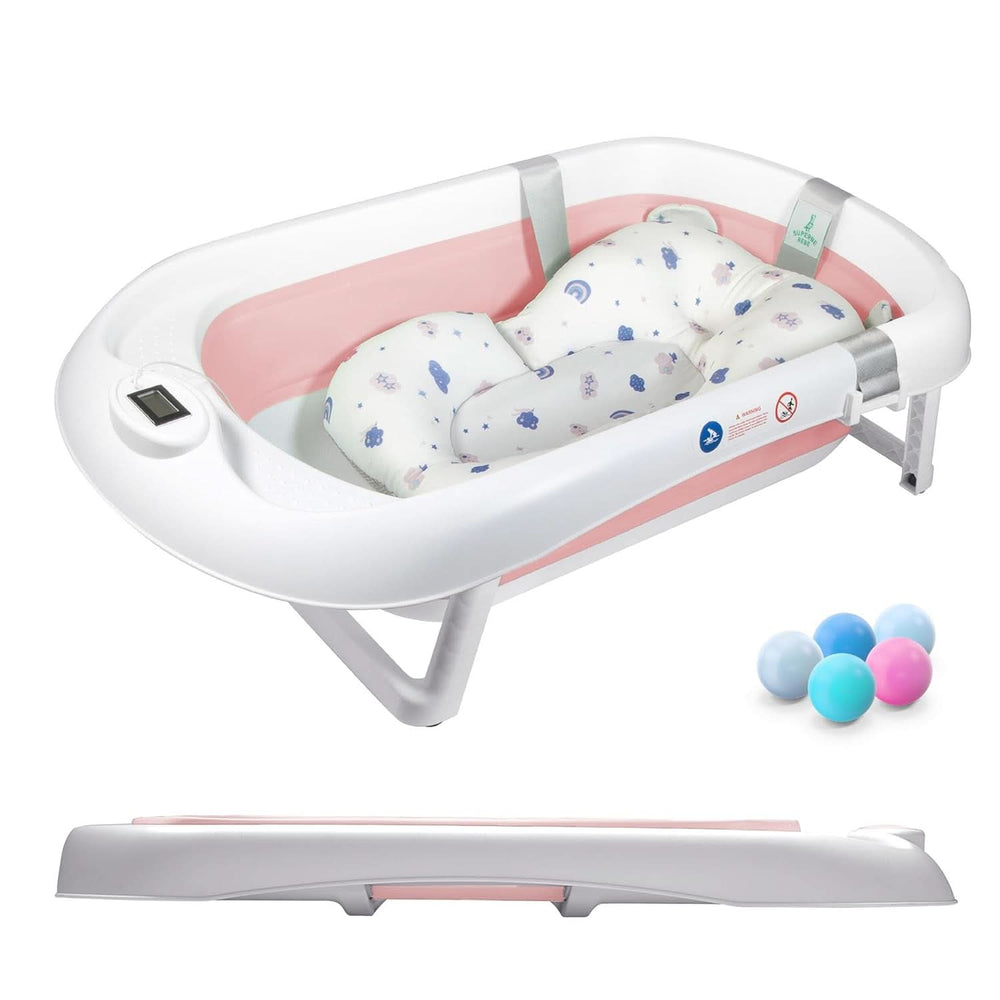 Bañera plegable para bebés con almohada de baño y termómetro integrado Madre e Hijo Naty Shop
