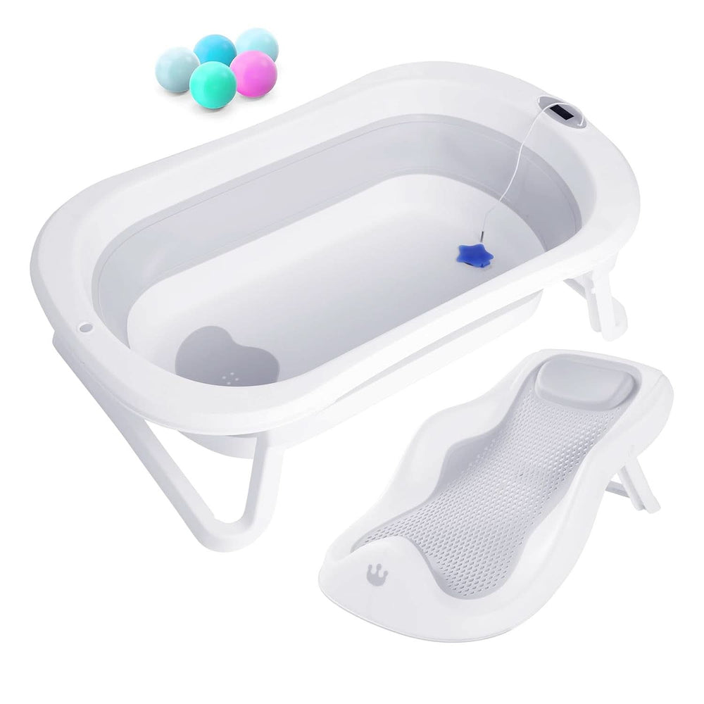 Bañera plegable para bebés con almohada de baño y termómetro integrado Madre e Hijo Naty Shop