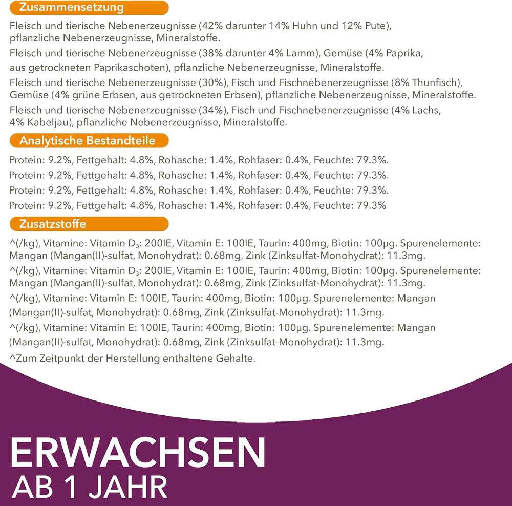 IAMS Delights Land & Sea Collection Hrană umedă pentru pisici - Pachet multiplu cu sortimente de carne și pește în sos, hrană umedă pentru pisici de la 1 an, 72 x 85 g