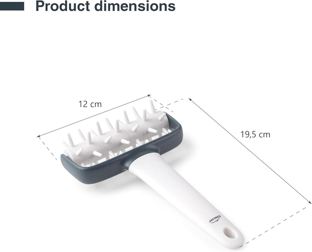 - 68802 - Küchenrollkissen, Tupfwalze, Nudelrolle, Verhindert Blasen im Teig, Ergonomischer Griff, 100% Abnehmbar, Spülmaschinenfest, Polipropileno, Libre de BPA, 12x19,5 cm