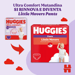 Huggies Ultra Comfort, Pañales tipo panty, talla 5 (12-17 kg), paquete de 68 pañales tipo panty